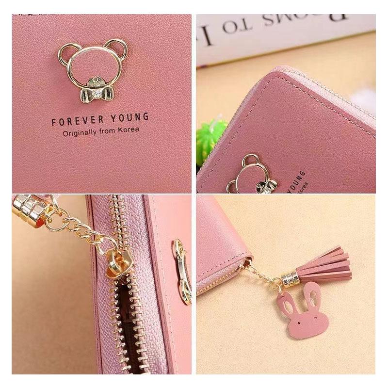 Горячая классическая мода женский кожаный кошелек (3 отделения для карт, 2 отделения для наличных, 1 сумка для монет) Легкая легкая роскошная женская сумка для студентки-леди