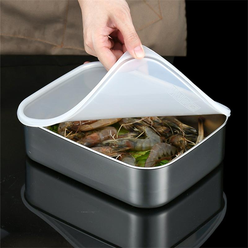 Ящик для хранения в холодильнике из нержавеющей стали, органайзер для свежести, пищевой контейнер с видимой крышкой, кухонные принадлежности для фруктов и овощей