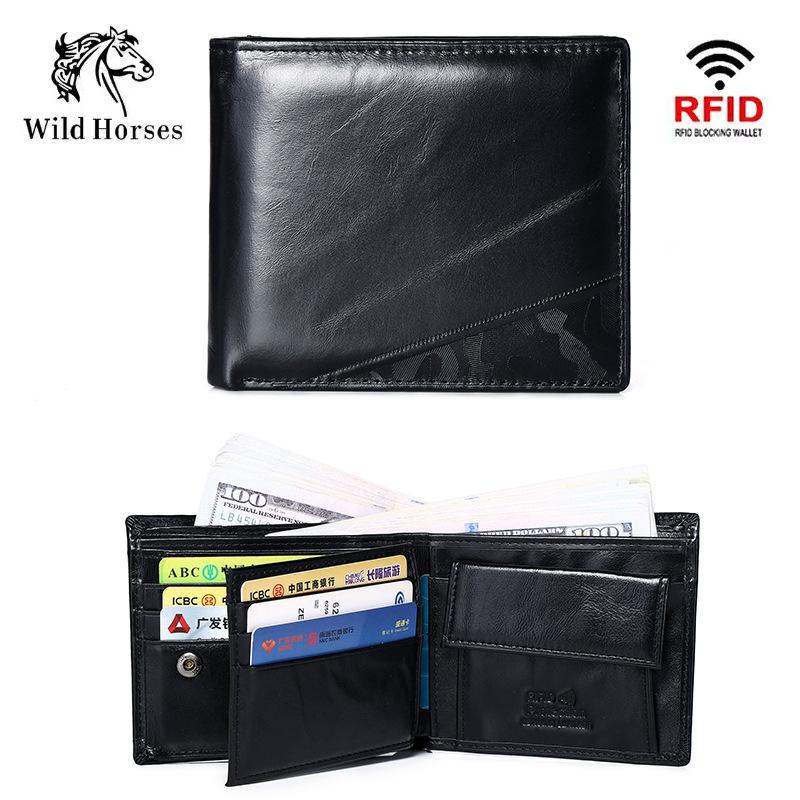 Men PU Leather Vintage Short Wallet Credit Card Holder Bifold Business Purse  Leather Wallet