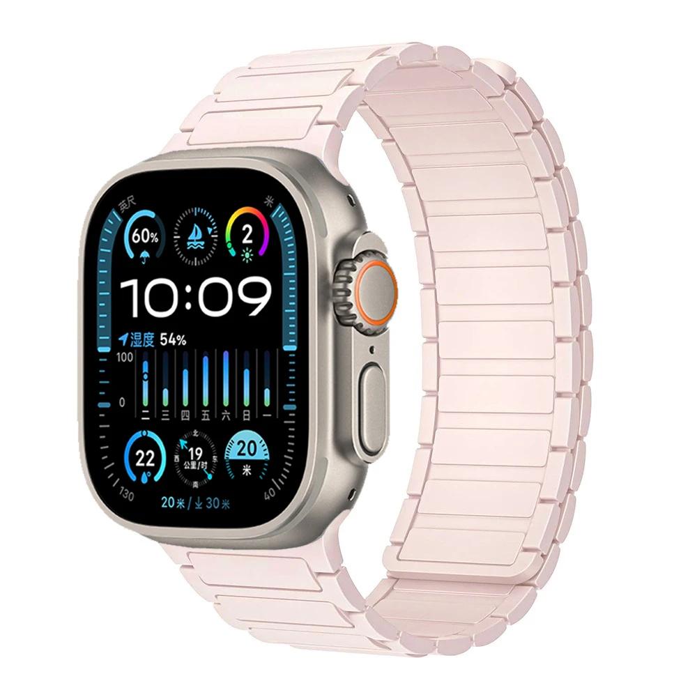 Магнитный петлевой ремешок для Apple Watch Ultra 3/2/1 Band 49мм 11 10 9 8 7 46мм 42мм 45мм 41мм Силиконовый браслет iWatch 6 5 4 SE 44мм