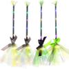 Halloween Party Lighted Witch Broom Plastic Broomsticks Kid Broom Props for Halloween Cosplay Decoration