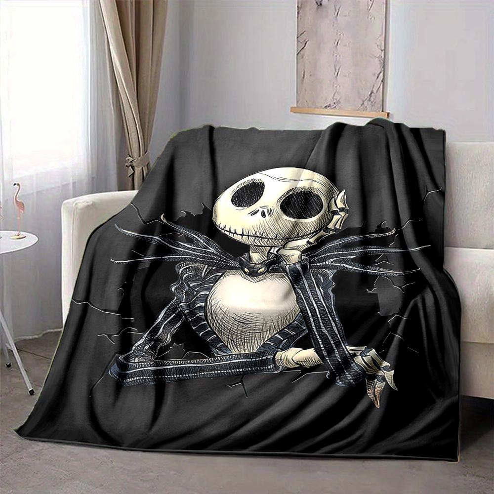1Pc Jack Skellington'S Breakthrough Blanket Soft And Comfortable Casual Warm Camping Travel Christmas Halloween Xmas Gift M924515