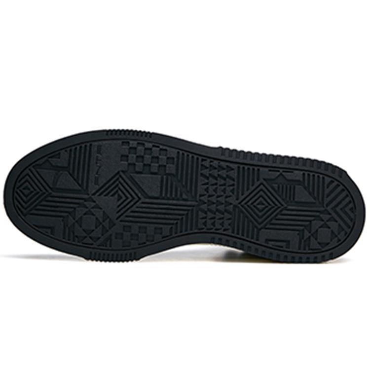 Anta Кожаные Высокие Скейтбордические Ботинки на Флисовой Подкладке, Нескользящие, Износостойкие, Мужские, Черно-Белые 912148911-2