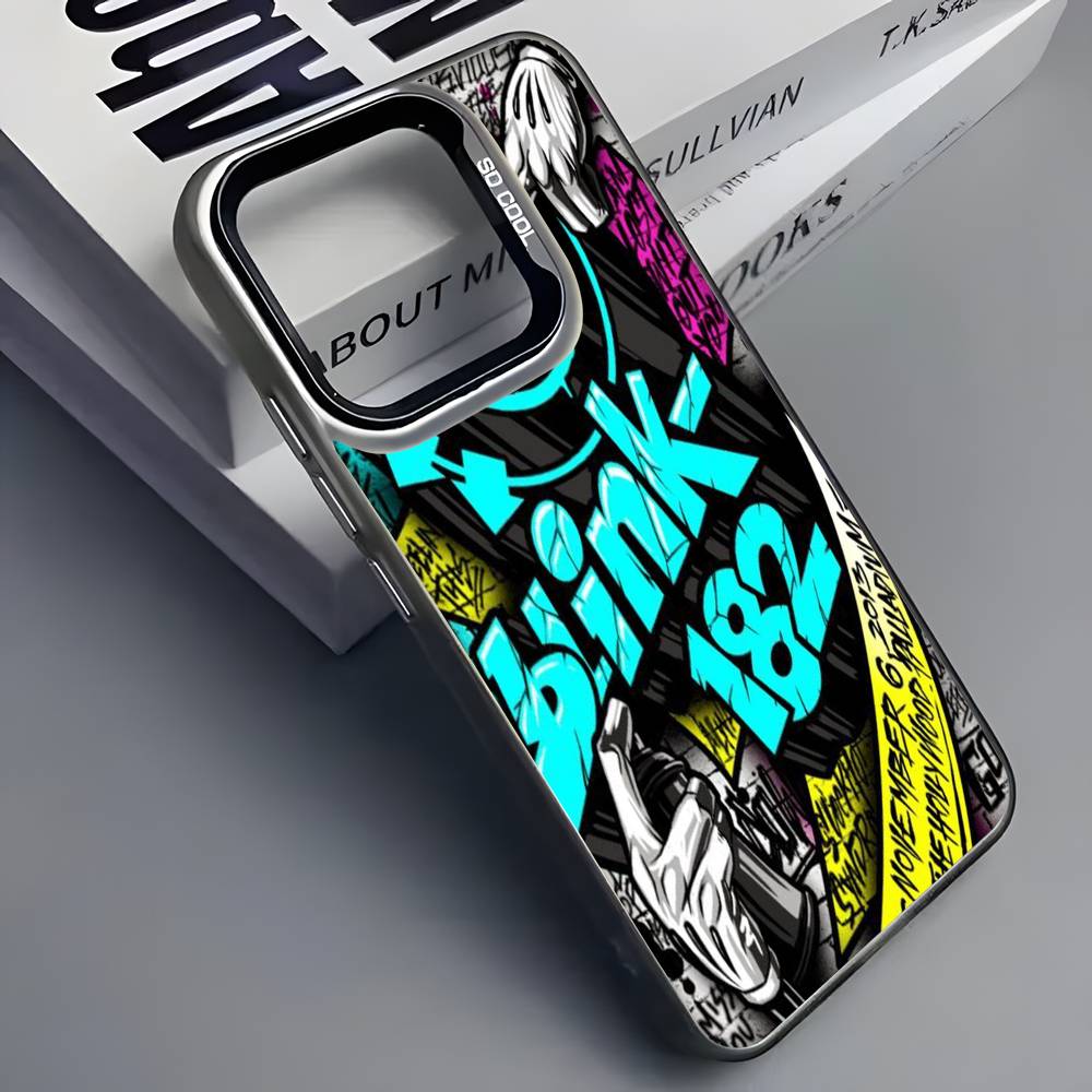 Чехол для телефона группы B-Blink-182 Для iPhone 16 15 14 13 12 11 Pro Max Серый Черный Матовый Лазерный Металлик Аврора Funda