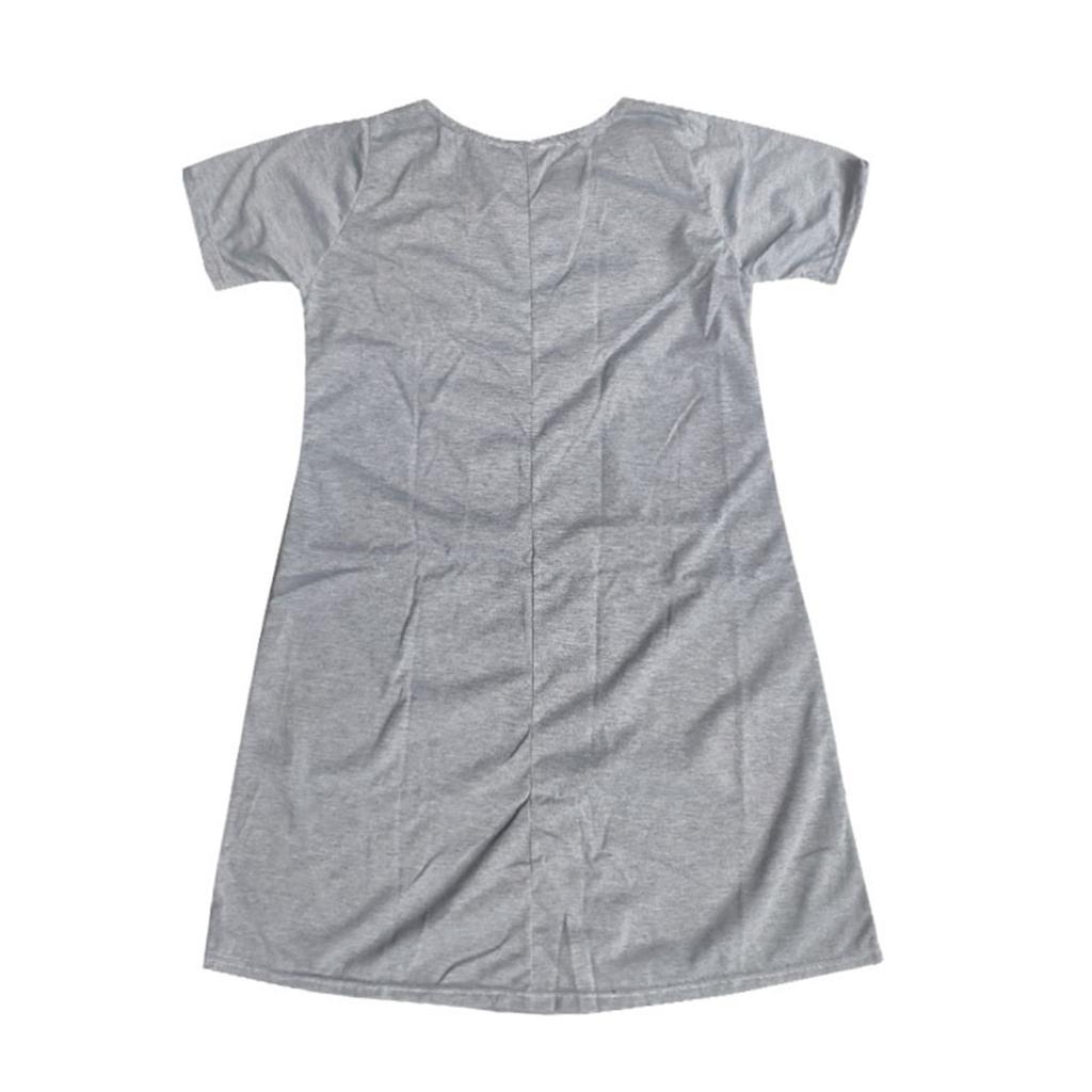 Yousheng Summer Mini Dress Short Sleeves A-line Round Neck Solid Color Above Knee Length Simple Style Short Dress Dating Beach Party Dress