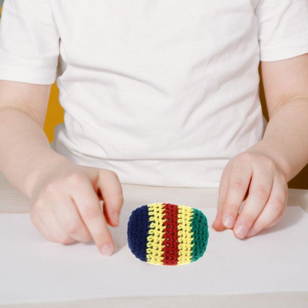 1/3/6/12Pcs Geometric Pattern Foot Bag Crochet Balls Durable Crochet Kick Sack Children