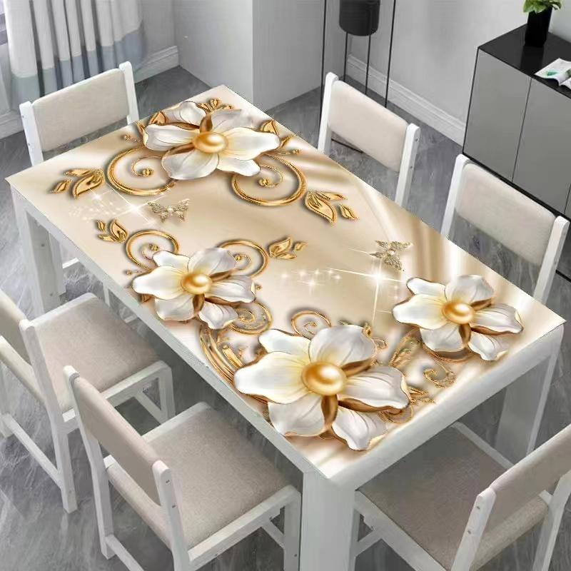 Кожа ПВХ кофейный столик обеденный стол скатерть водонепроницаемая маслостойкая защита от ожогов грязеотталкивающая и не требующая стирки современный простой милый пасторальный стиль