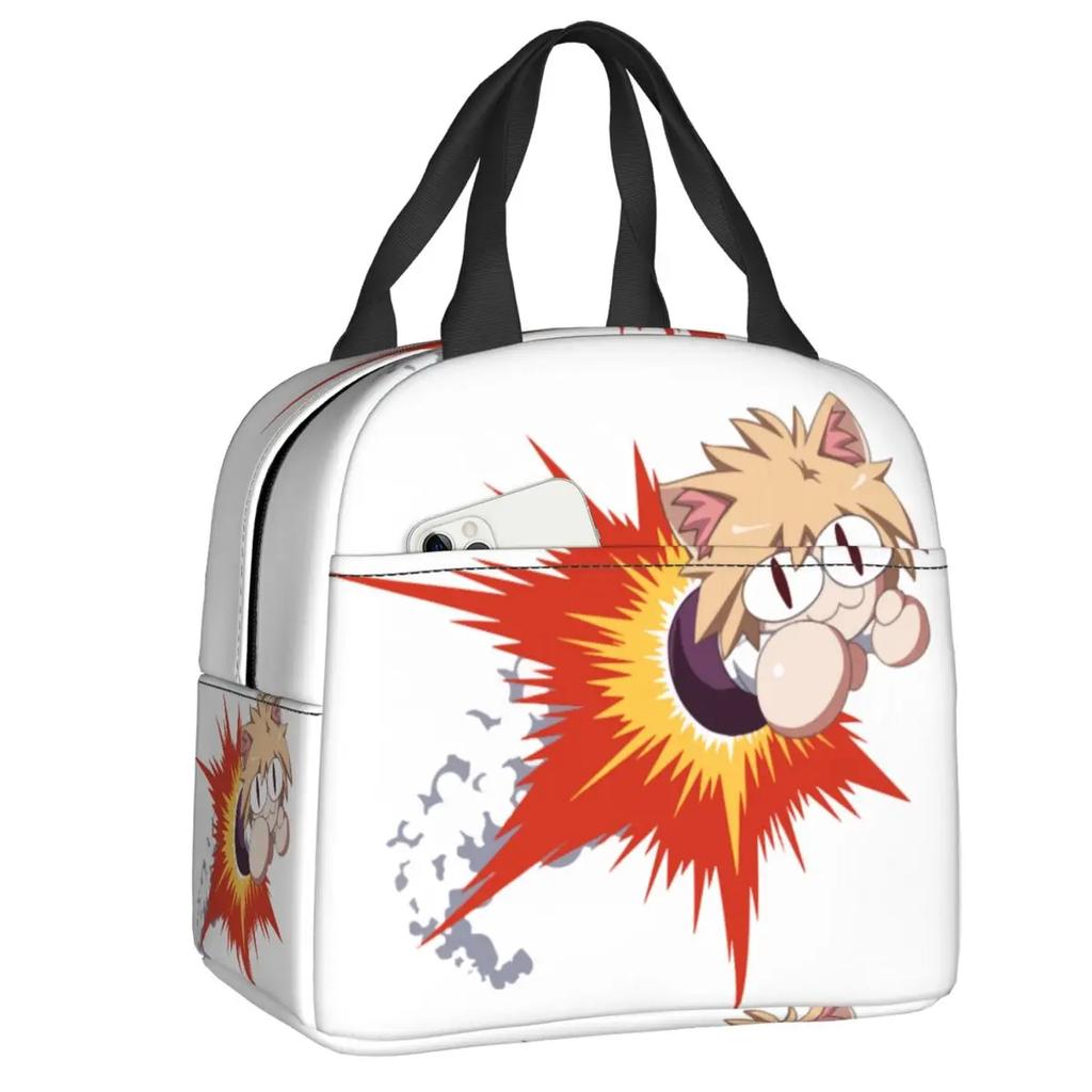Neco Arc Cat Insulated Lunch Bags for Women Cartoon Comic Game Resuable Cooler Thermal Bento Box Work School Travel