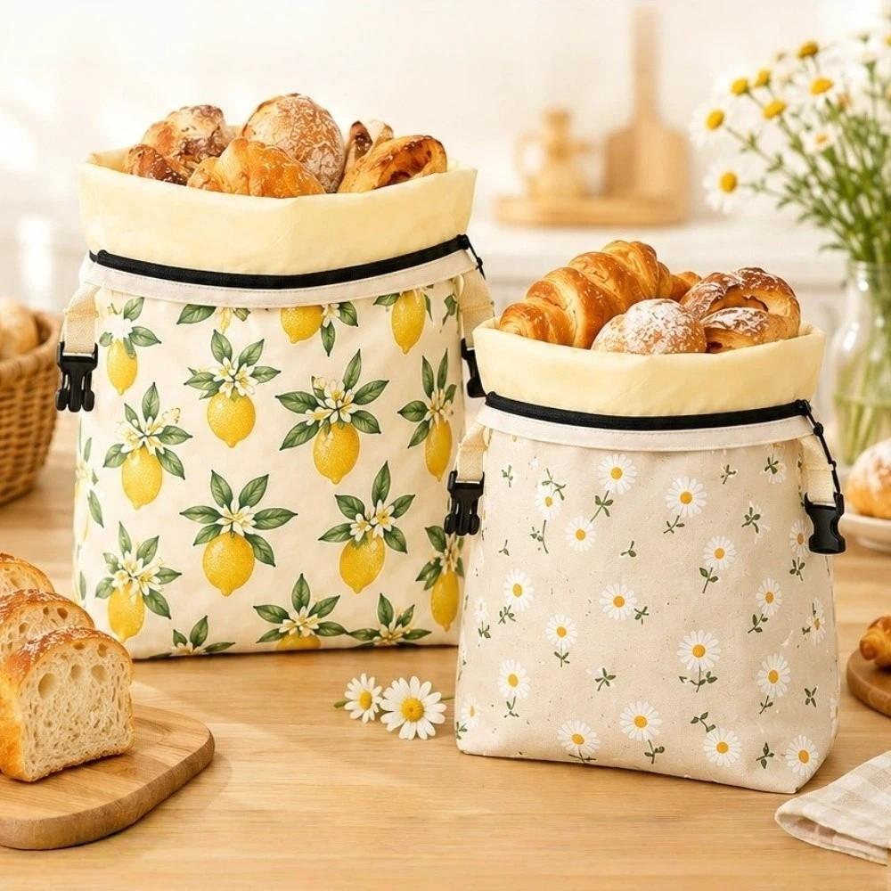 Lock Closure Bread Storage Bag Linen Cotton Beeswax Coated Bags New Sourdough Bread Bag for Baking