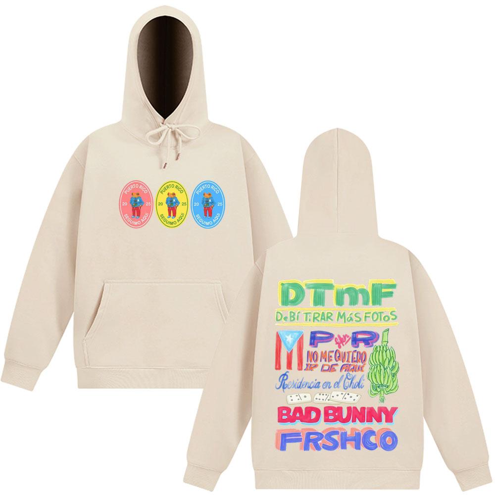 DTMF Деби Хотел Сделать Больше Фотографий Bad Bunny 2025 Модный Дизайн Худи Мужская С Длинным Рукавом Повседневная Хип-хоп Пуловер Высококачественные Свитшоты