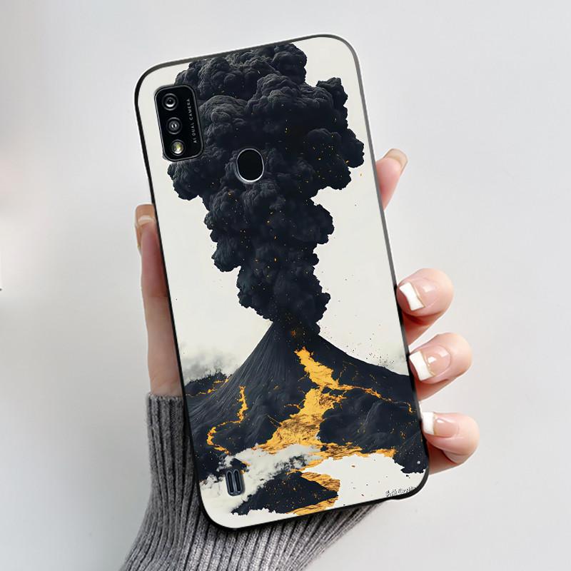 Phone Case For ZTE Blade A51/A7P Jelly Soft Black Cover New Stylish Pattern Dreamy Moon Sea ZTE Blade A51/A7P Casing