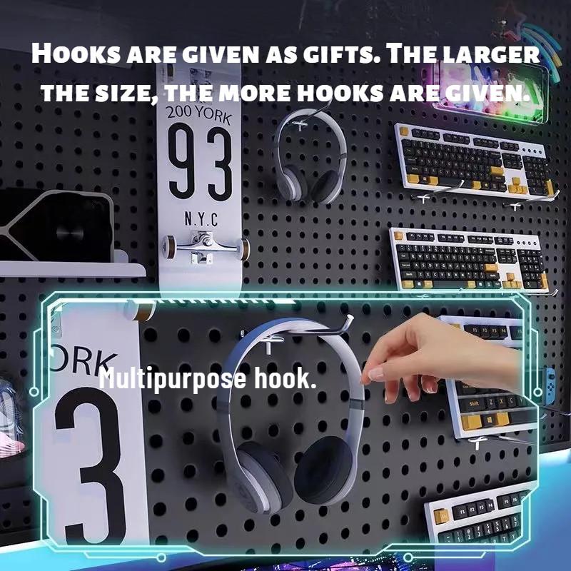 Магнитное притяжение металлическая перфорированная доска большого размера настенная перфорированная доска с отверстиями утолщенная стойка для хранения крючков