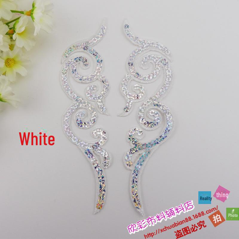 DIY Anime Cosplay Embroidery Cloth Patch: Auspicious Cloud & Sequin Flower (Style 8553#)