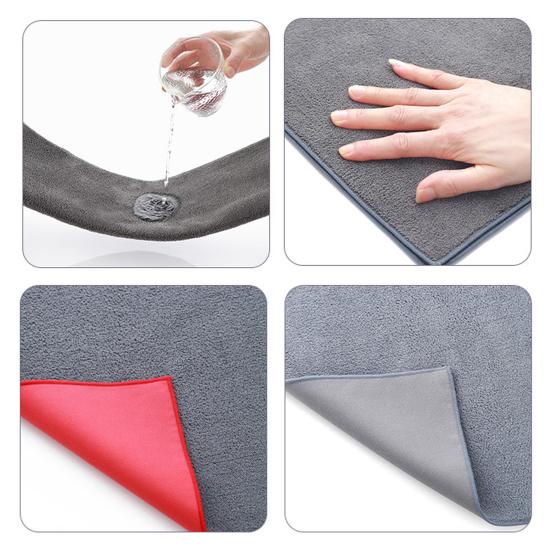 Три размера утолщенное подшиваемое полотенце для мойки автомобиля водопоглощающая двухсторонняя флисовая ткань для чистки