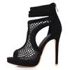 Peep Toe Mesh Sandals Women Sexy Summer Shoes Breathable Cool Party Dance Shoes High Heel Ankle Boots For Women Large Size 45