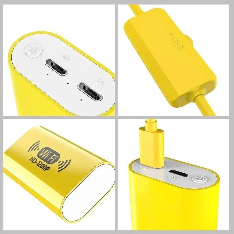 Wi-Fi эндоскопическая камера 8 мм HD1200P IP67 водонепроницаемый USB-бороскоп для осмотра с регулируемым светодиодом для Android IOS Iphone PC
