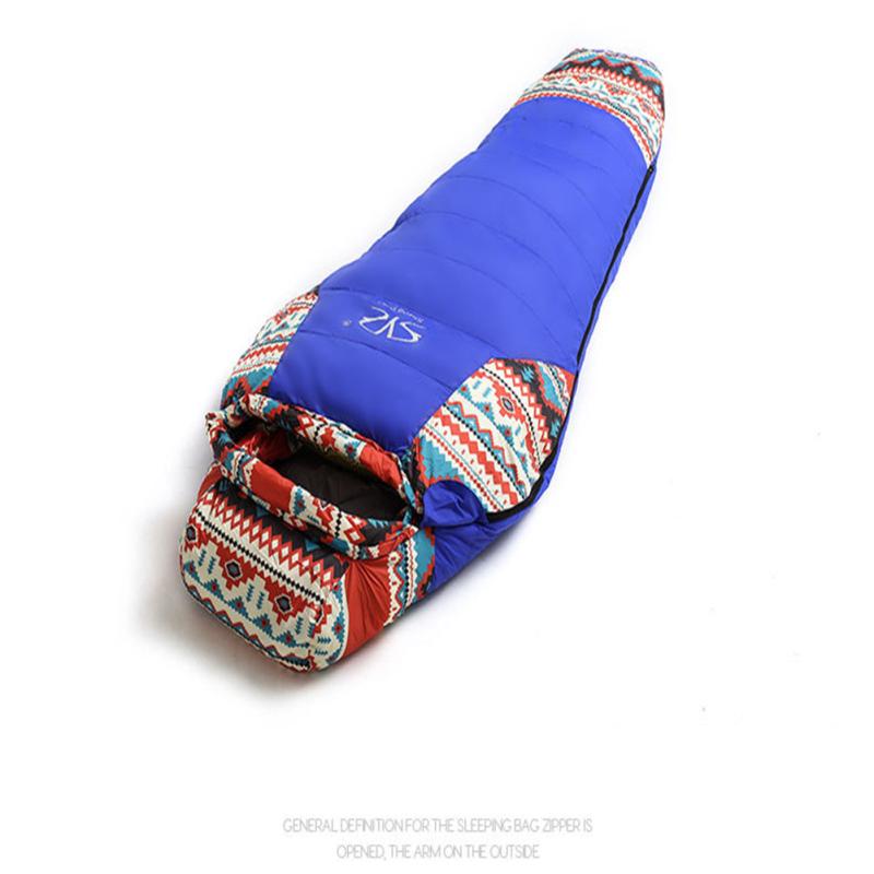 Warm Down Sleeping Bag, Outdoor Ultralight Compact Portable Waterproof Windproof Zippers Sleeping