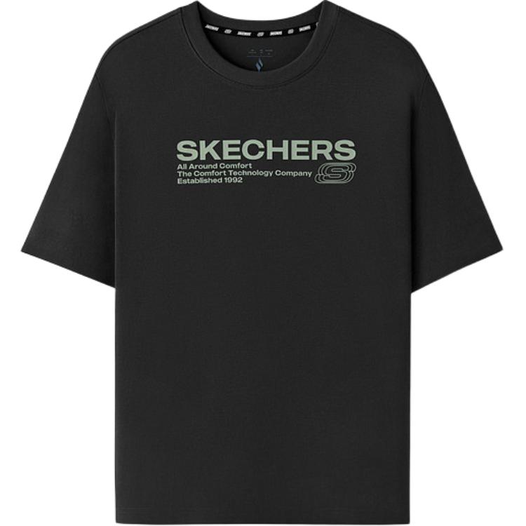 Skechers Вязаная футболка с круглым вырезом, короткий рукав, унисекс, L226U065-0018