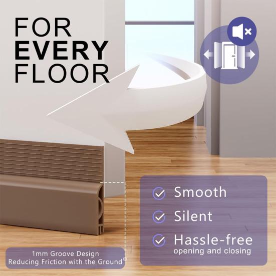 1М Уплотнительная лента для низа двери Подметание под дверью Уплотнитель от непогоды Свето-шумоизоляция Пылезащита Ветрозащита Стопор для двери Лента-заполнитель зазора под дверью