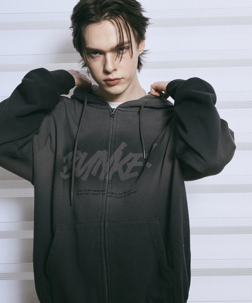 Худи на молнии Bunkerbuster Gradient Oversized Mq1Tu059_Угольный