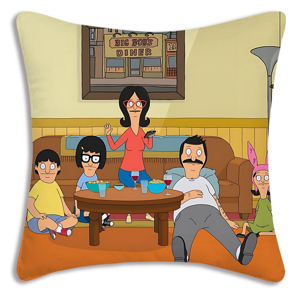 Мультяшные наволочки B-Bobs B-Burgers Мультяшные декоративные чехлы для дивана Домашние двухсторонние чехлы для подушек Короткий плюш Милые чехлы для подушек
