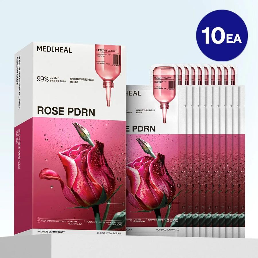 Mediheal Розовая PDRN Эссенциальная Маска-Лист для Здорового Сияния 10 шт.