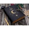 Sun Moon Leather Journal for Men Women 200 Pages of Antique Handmade Deckle Edge Vintage Paper Traveling Sketchbook Book