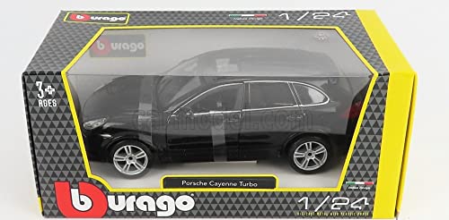 Bburago Porsche Cayenne Diecast Model Car 1/24 Scale CAYENNE Turbo 2010 (Black) [Parallel Import]