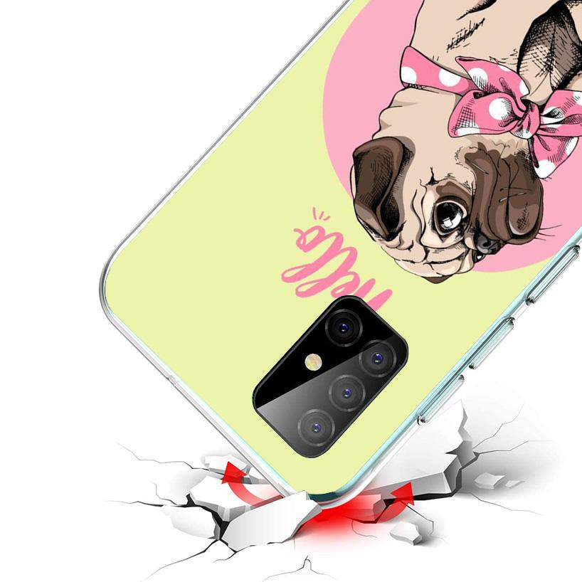 Love Pugs Cute Dog Cover Phone Case For Samsung Galaxy A12 A22 A32 A52 A72 A02S Phone Case Note 20 Ultra 10 S10 Plus A51 A71 A50