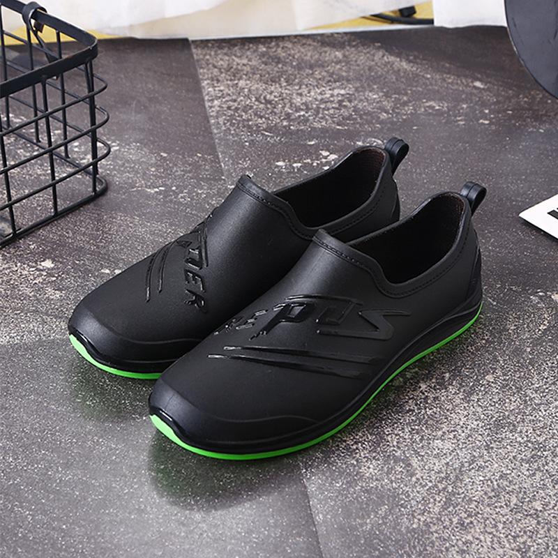 [One piece] Rain shoes low-top men's non-slip waterproof shoes adult warm shallow mouth work rubber shoes