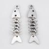 10pcs 30pcs Silver Color 50x11.5mm 3D Fishbone Charms Fish Pendant Fit DIY Handmade Metal Punk Jewelry Making Finding Supplies