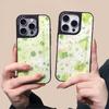 Подходит для чехла мобильного телефона iphone16Pro, японский и корейский стиль ins четырехлистник, стеклянный чехол Apple 15/14, Apple 13Pro.