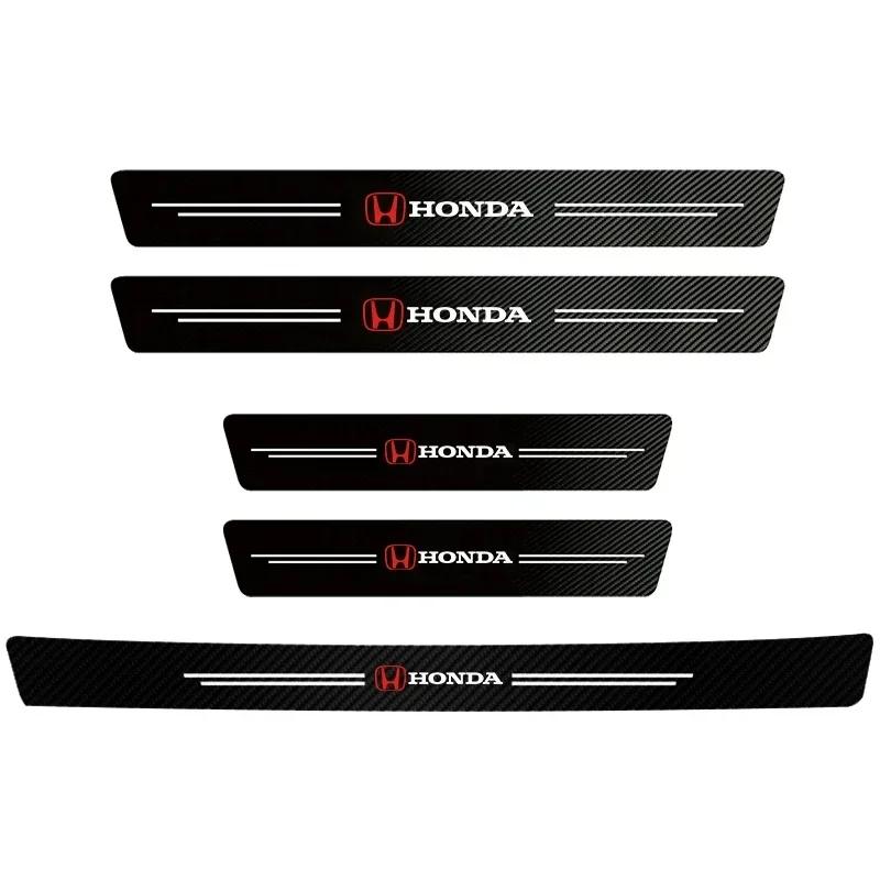 AAADK1 Car threshold protection sticker Honda Civci FIT CRV Accord HRV logo scratch resistant carbon fiber threshold decorative sticker
