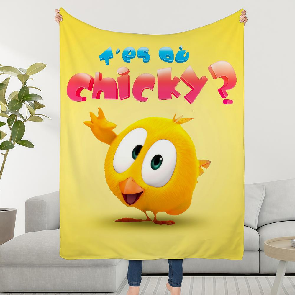 W-Wheres C-ChickyS Cartoon Blanket Throw Super Cosy Plush Living Room Sofa Couch Childish Birthday Gifts
