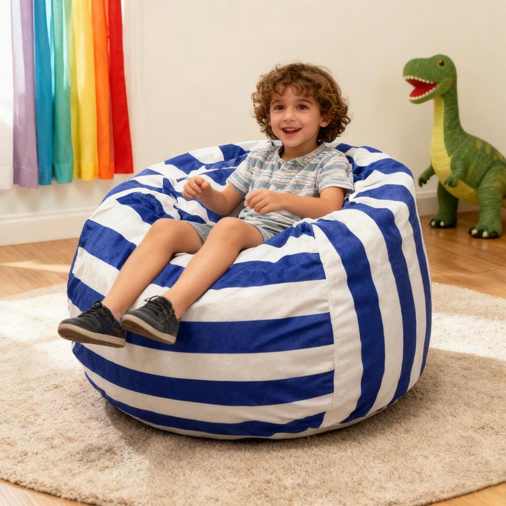 Кресло-мешок для хранения мягких игрушек Детские игрушки на молнии Микрофибра Фланель Дети Детская Плюшевая игрушка Органайзер Большая вместимость