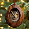 Рождественская подвеска из акрила "Енот-сова" 2D Животное Рождественская елочная подвеска Украшение 2025 Рождество Навидад 2026 Новогодние товары для вечеринки