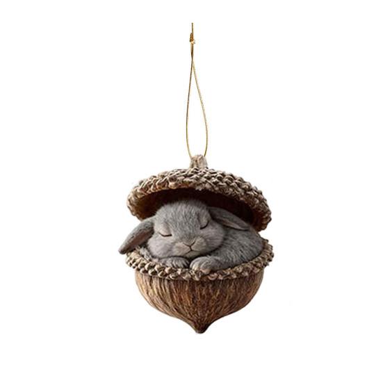 Шарм-подвеска в виде животного-шишки, легко подвешивается, акриловое рождественское подвесное украшение на праздничную тематику, яркий цвет, животное-орнамент