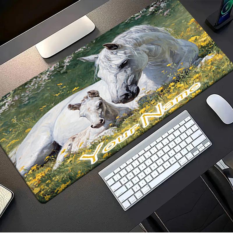1PC Custom Name Horses Field Mouse pad, keyboard and mouse desk pad, for computer notebook Birthday Gift For Any Room Or Office