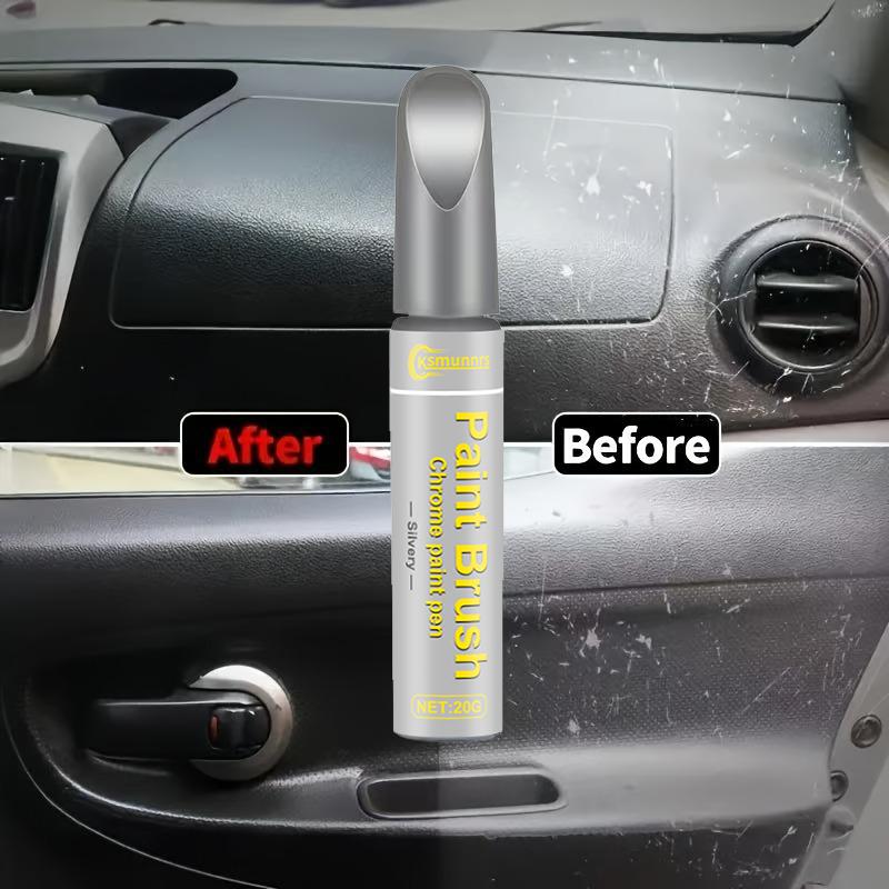 Car Touch-Up Pen - a Specialized Marker for Repairing And Refurbishing Scratches on Black Plastic Interiors, Steering Wheels, An