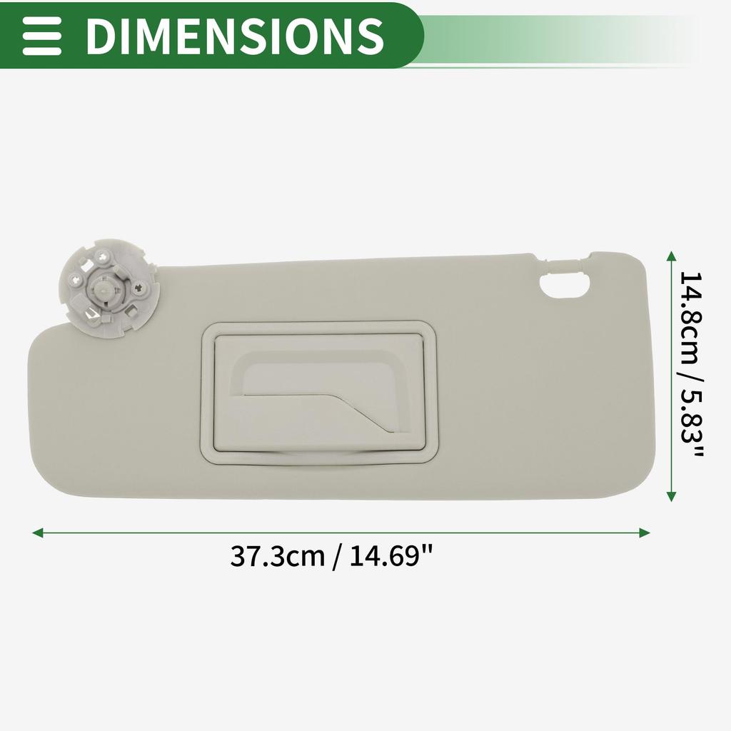 Motoforti Левый солнцезащитный козырек со стороны водителя с зеркалом, пластиковый, серый, для Chevrolet Cruze 2011-2016, номер детали 95034253