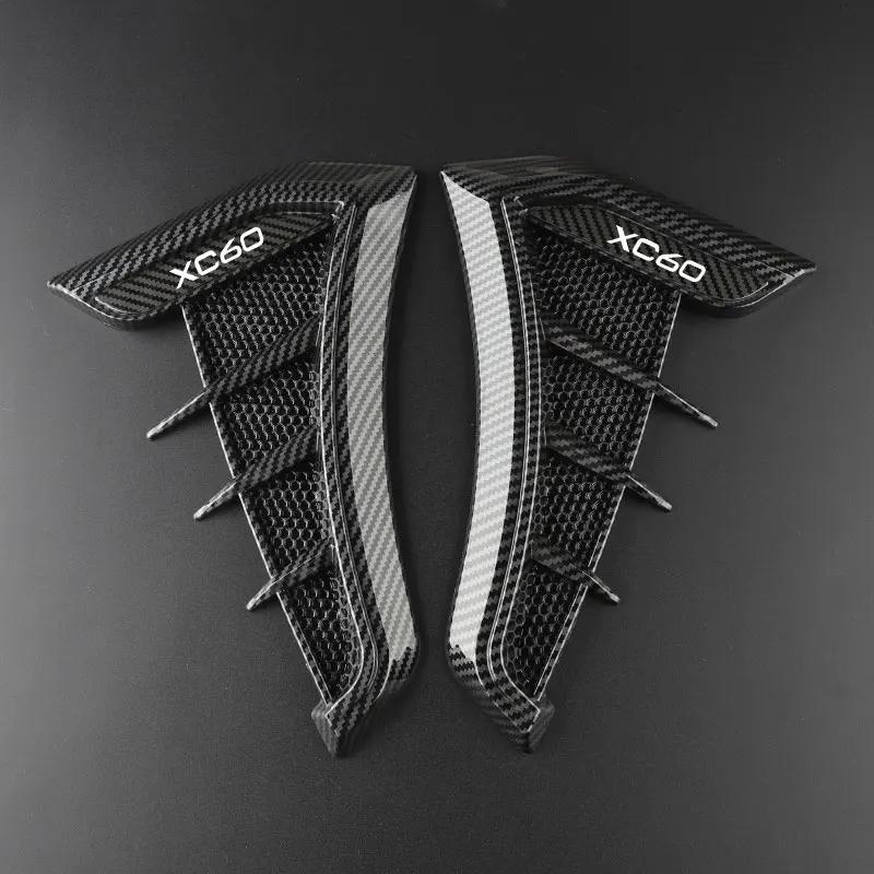Carbon Black Car Fender Side Vents Air Flow Intake Hole 3D Grille Sticker Cover Modification For Volvo XC60 car accesories