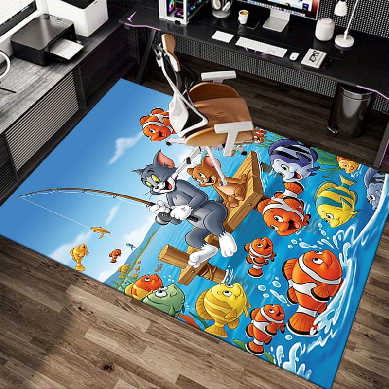 Tom Jerry Adventure Carpet For Playroom Bedroom Living Room Sofa Home Decorkids Game Area Rug Nonslip Floor Mat