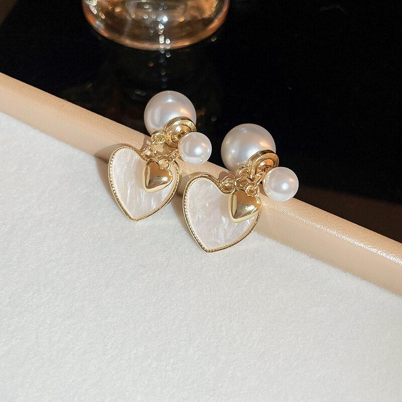 Двусторонние серьги из искусственного жемчуга с цирконием, элегантные модные женские серьги с блестящим кристаллом, искусственный жемчуг, серьги ручной работы, вечерние ювелирные изделия, подарок
