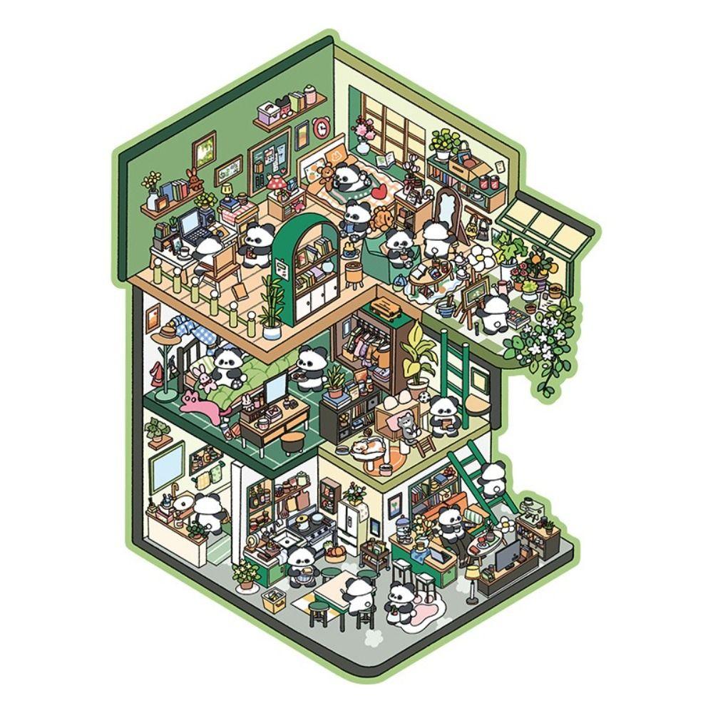 ПЭТ Миниатюрная Сцена Коллаж Разнотематический Складывающийся Наклеивающий Стикер Дети