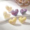 New stud earrings set love macaron stud earrings French three-dimensional pleated love earrings