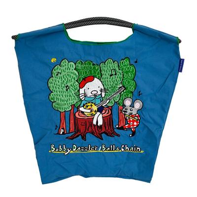 Ball and Chain Genuine Guitar M Size BOBBY DAZZLER Collaboration Product Eco Bag Tote Bag Embroidery 322006 [Ball & Chain] B.Rabbit (TURQUOISE, M)