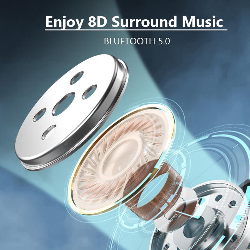 VAORLO Мини-наушники Складные беспроводные наушники 8D Surround Heavy Bass с HD-микрофоном Поддержка режима FM TF для iphone Xiaomi Huawei