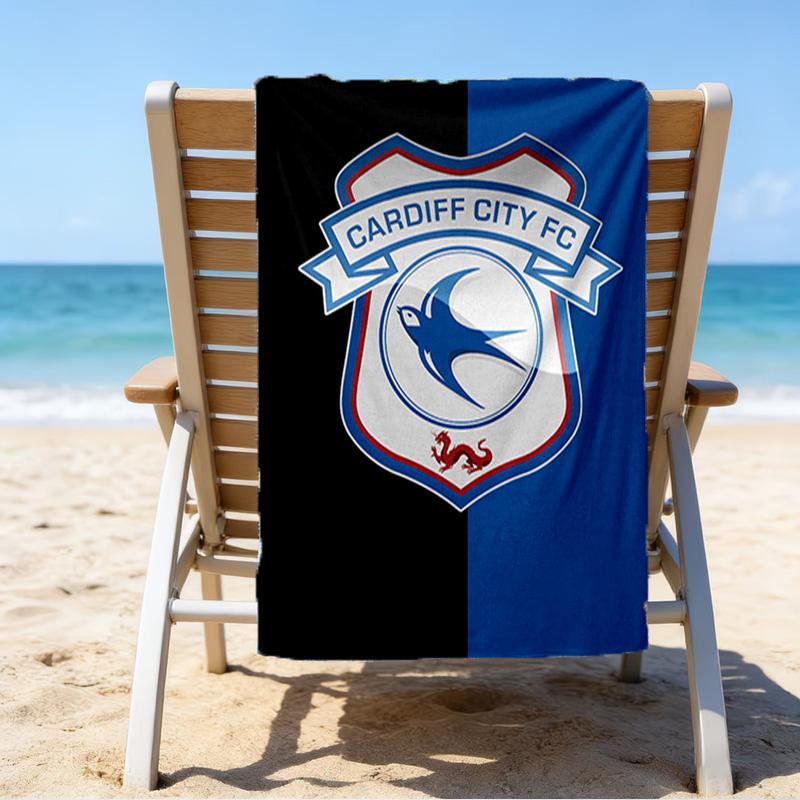 Card-iff Fc Crest Printed Beach Towel, Super Soft Microfiber, Perfect Gift Birthday, for Pool, Beach, Travel, for family and friends