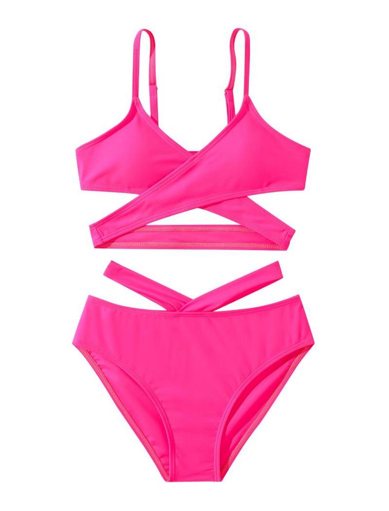 Новый женский сексуальный купальник бикини сплошного цвета 2024 года