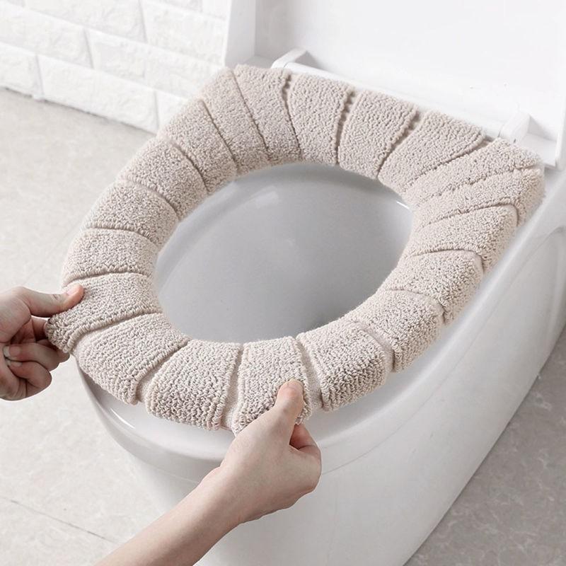 1Pcs Soft Warmer Washable Mat Cover Pad Bathroom Toilet Seat Cover Cushion Seat Case Toilet Lid Cover Accessories Bath Home